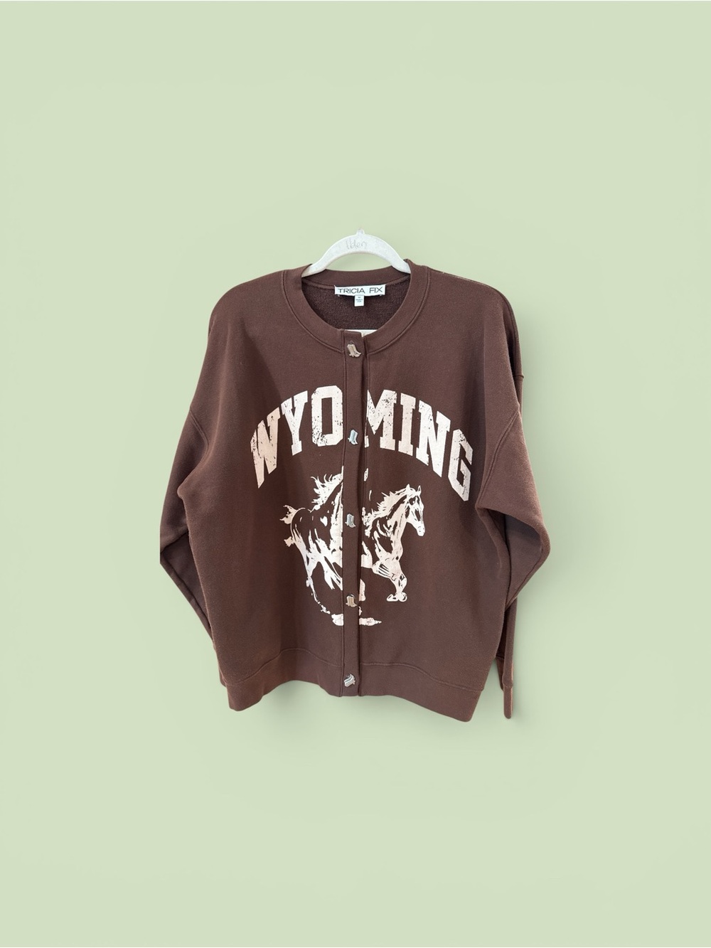 Free People Brown 'Wyoming' Graphic Cardigan
